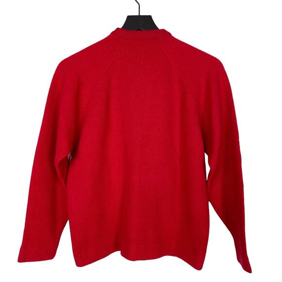 Vintage Cardigan Sweater Red Womens Size Medium Lambswool Angora Rabbit Hair - Picture 3 of 9